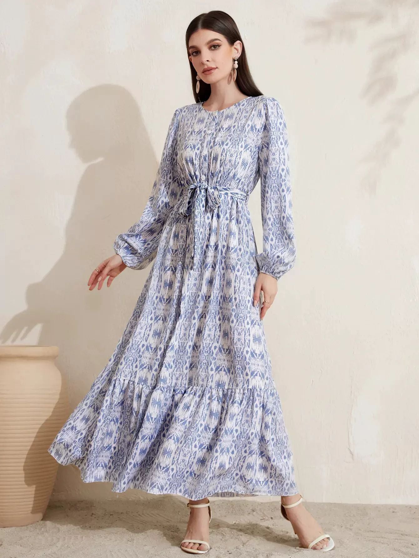 Casual French Print Women's Dress