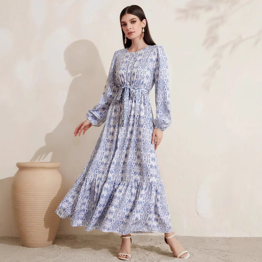 Casual French Print Women's Dress