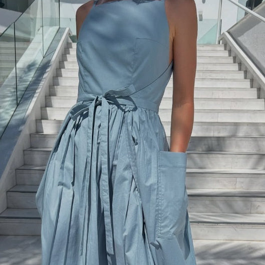 Solid Color Casual Sleeveless Dress
