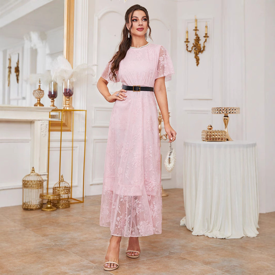 Lace Dress Including Belt