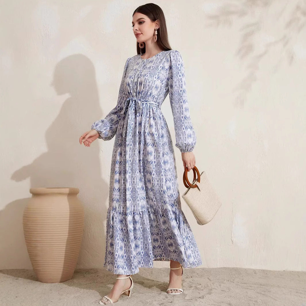Casual French Print Women's Dress