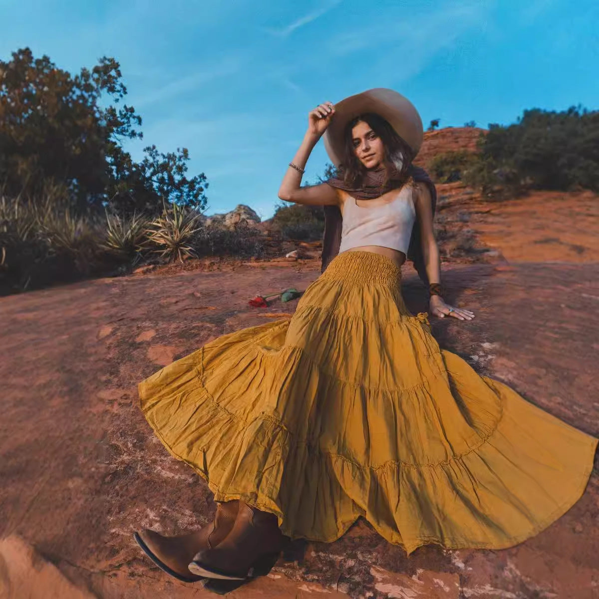 Casual Loose Solid Skirt