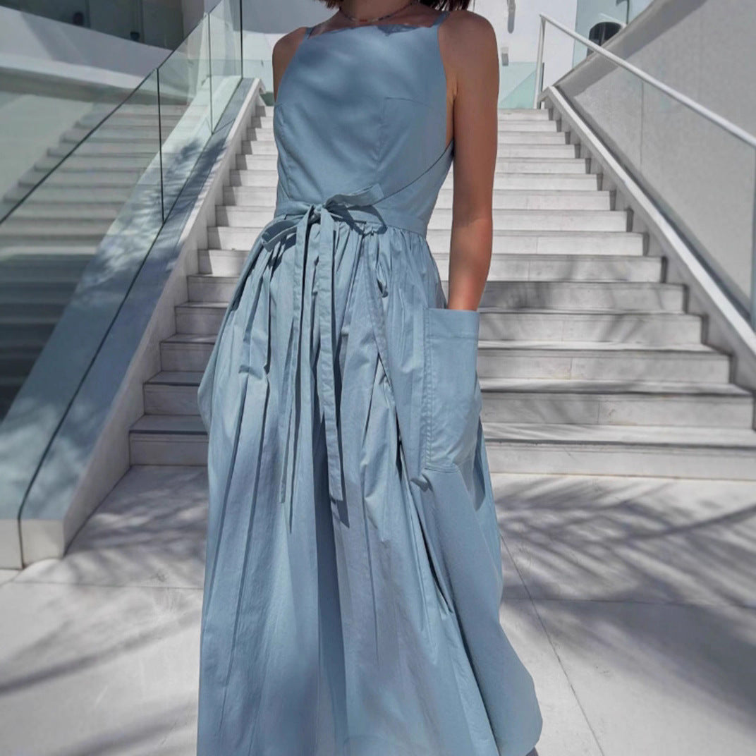 Solid Color Casual Sleeveless Dress