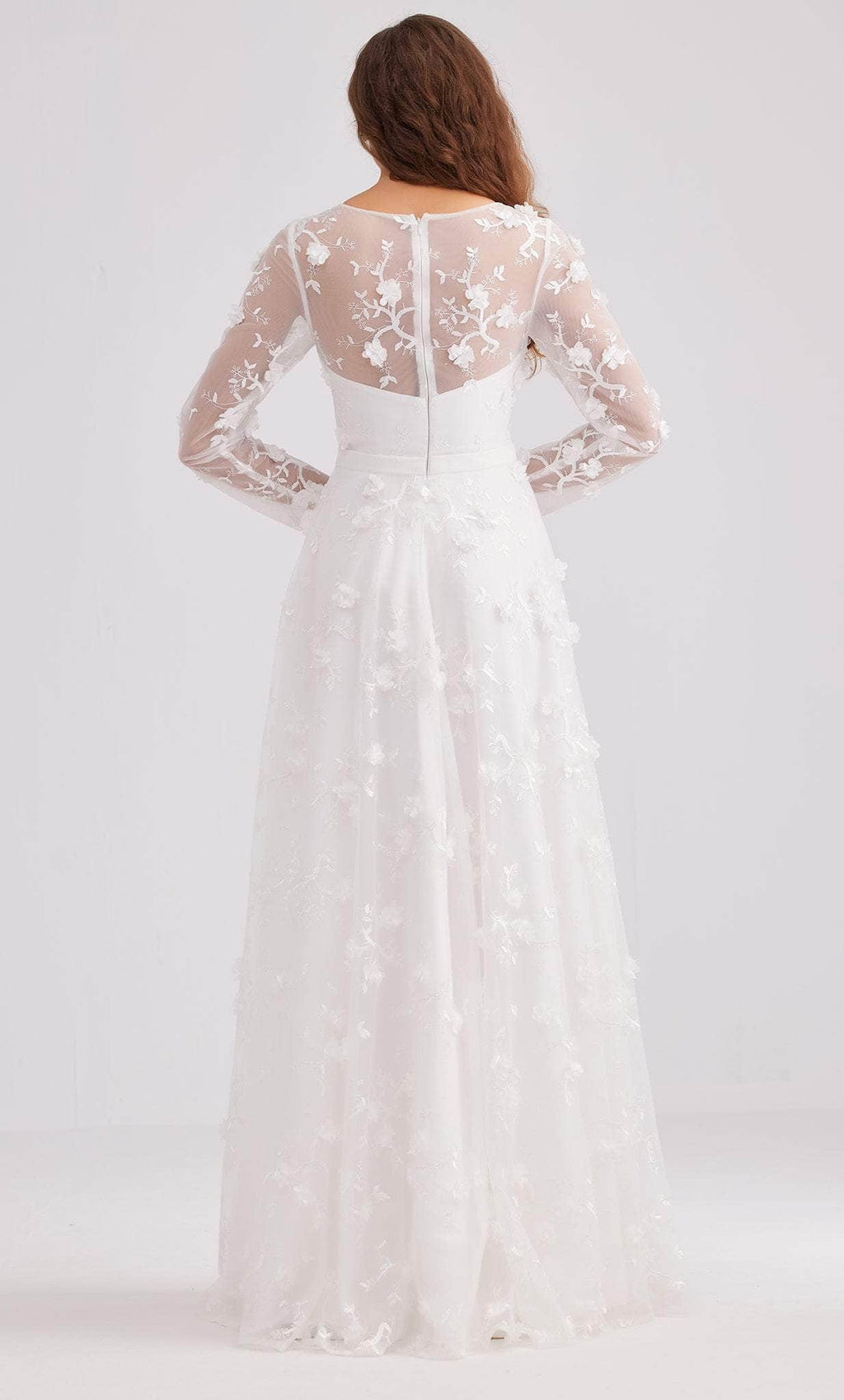 A-Line Floral Applique Gown
