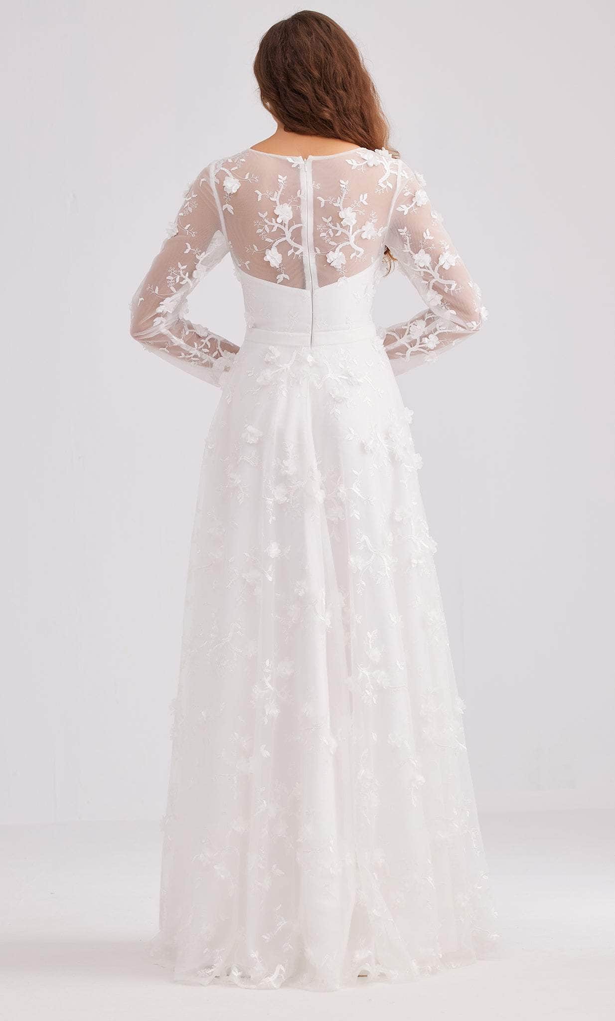 A-Line Floral Applique Gown