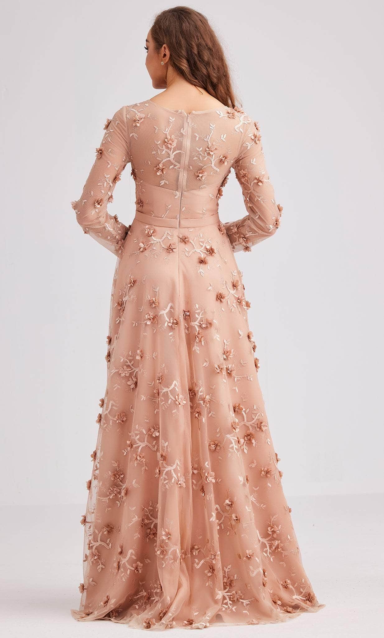A-Line Floral Applique Gown