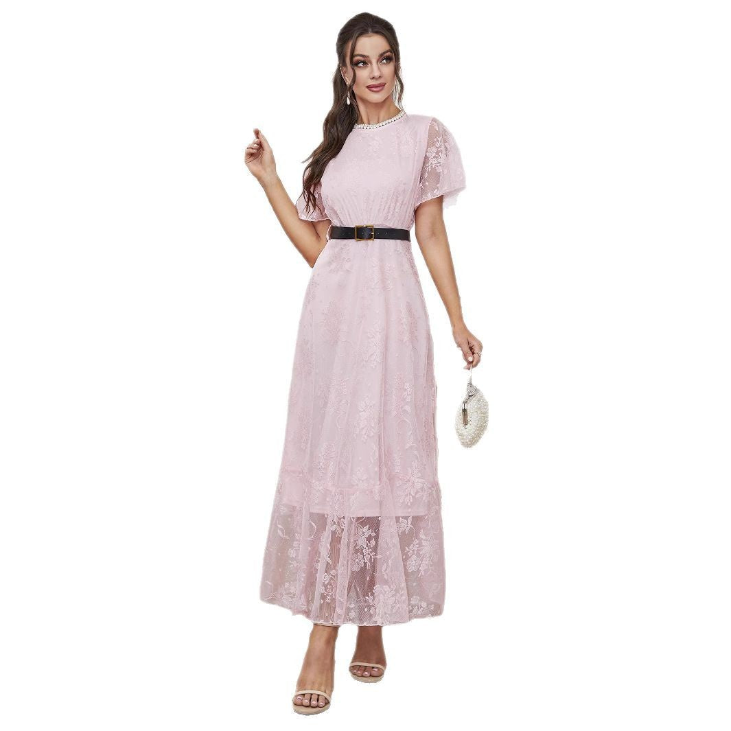 Lace Dress Including Belt