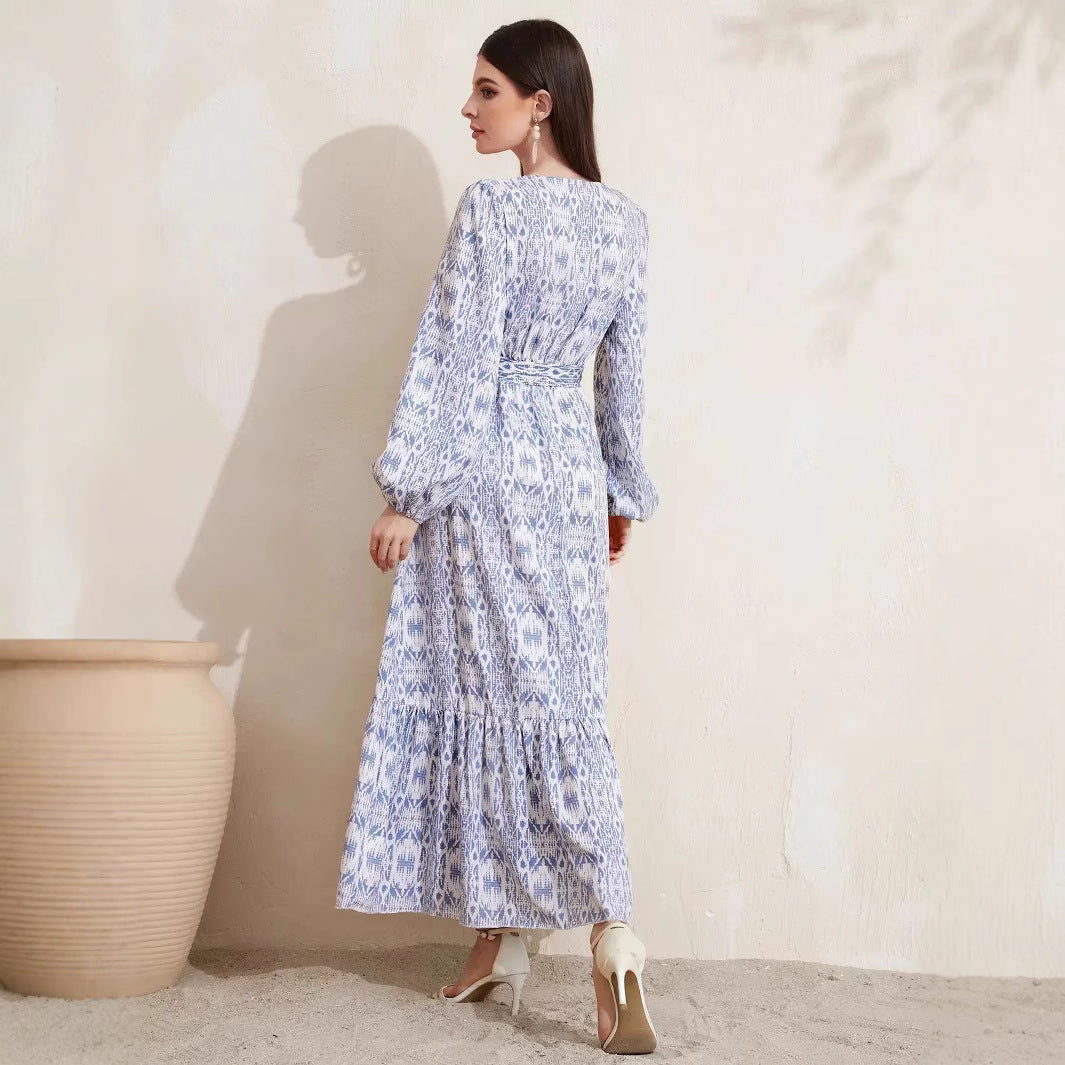 Casual French Print Women's Dress