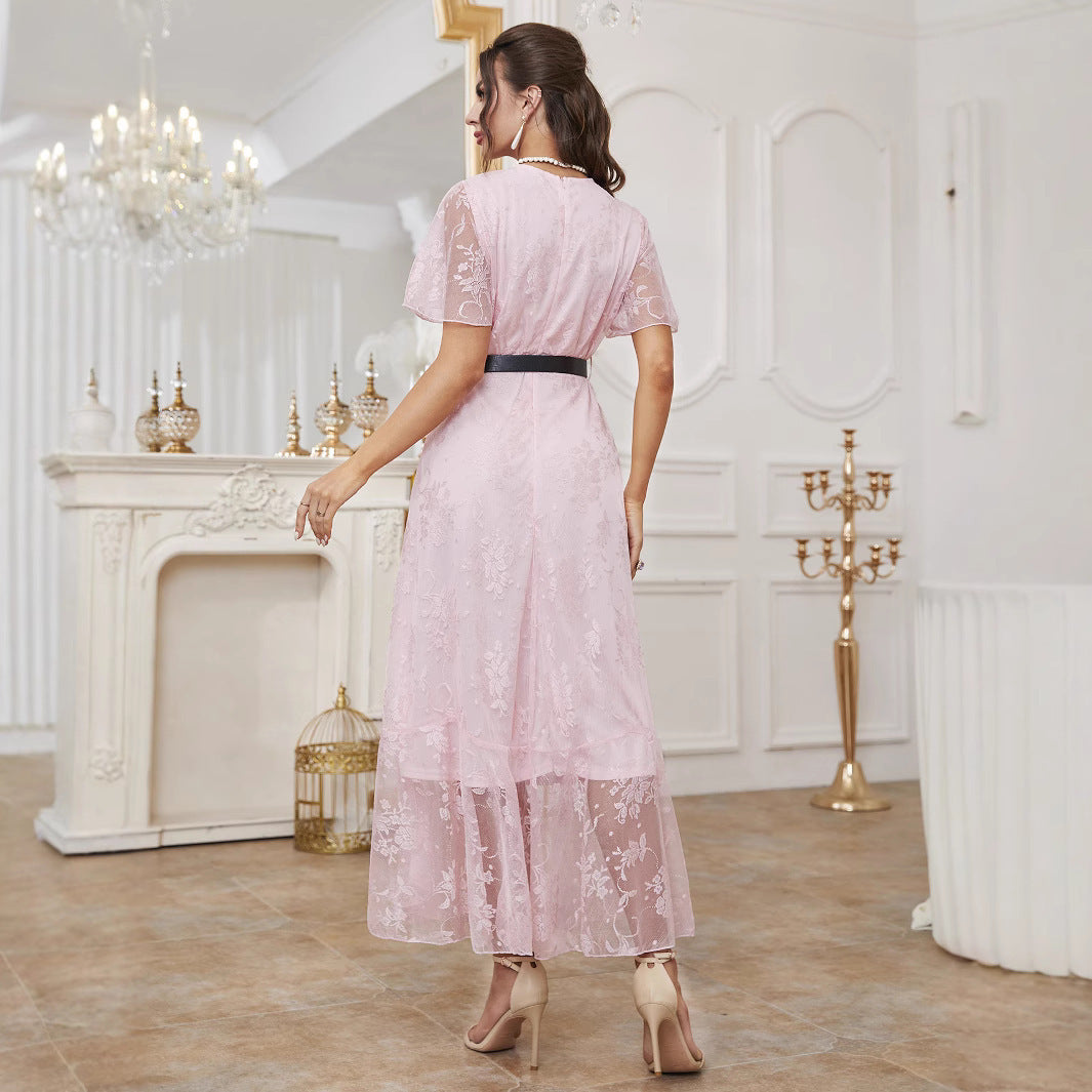 Lace Dress Including Belt