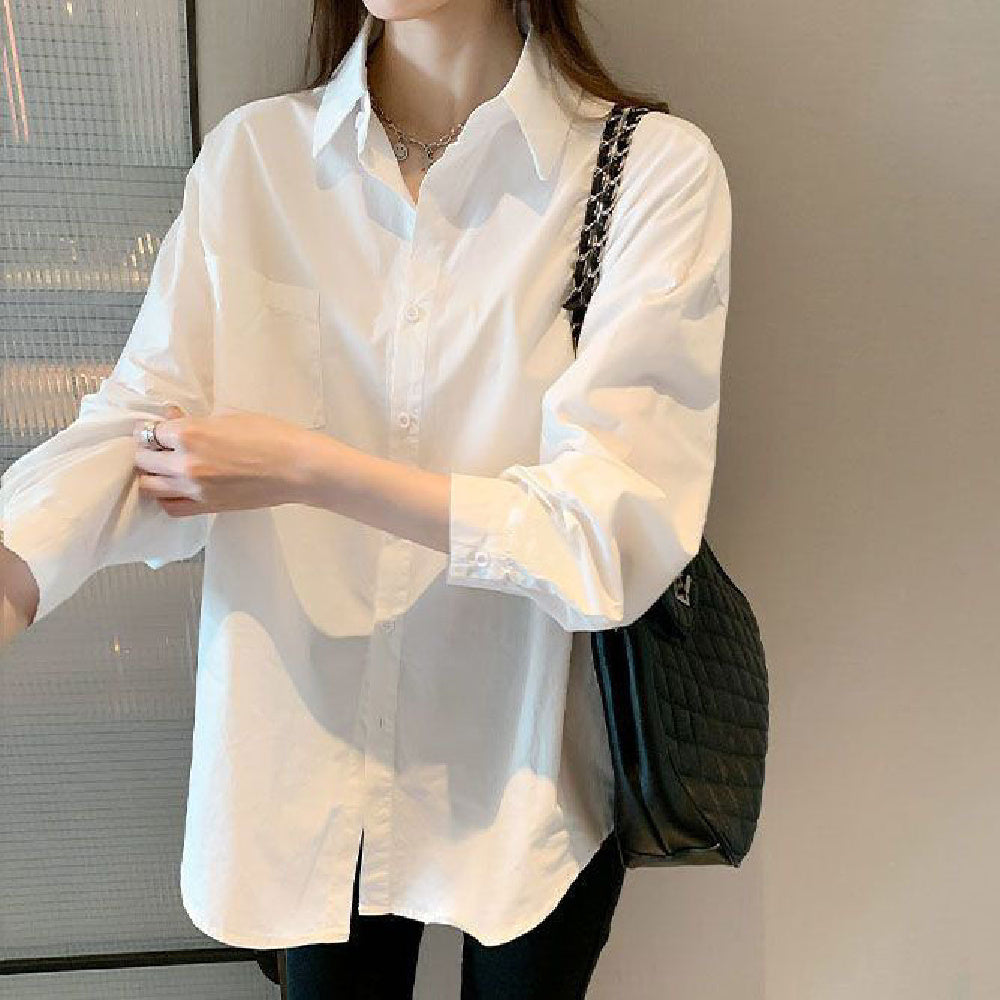 Women's Loose Casual Buttoned down Shirt Top