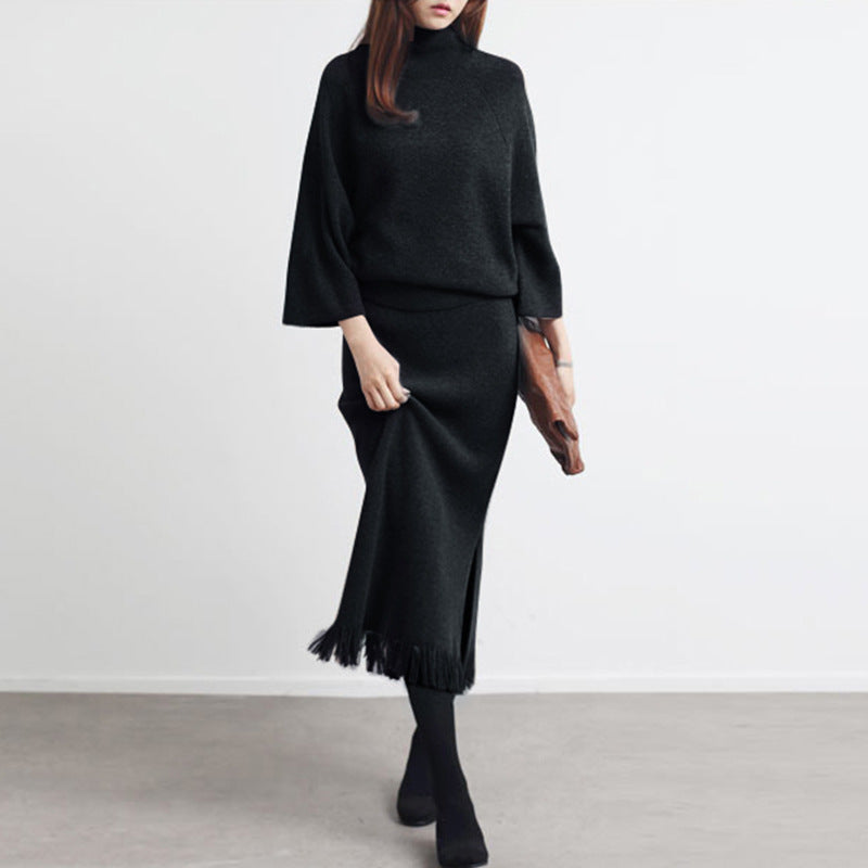 Wear Sweater Versatile Korean Style Wool Skirt Suit