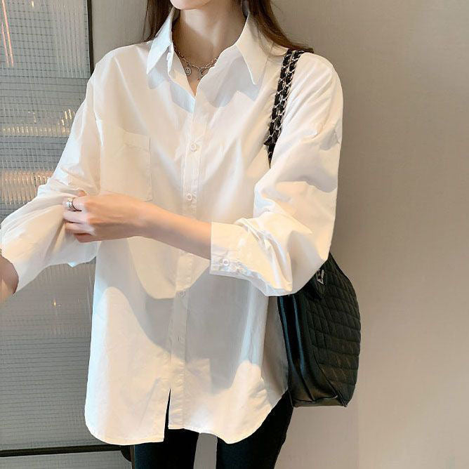 Women's Loose Casual Buttoned down Shirt Top