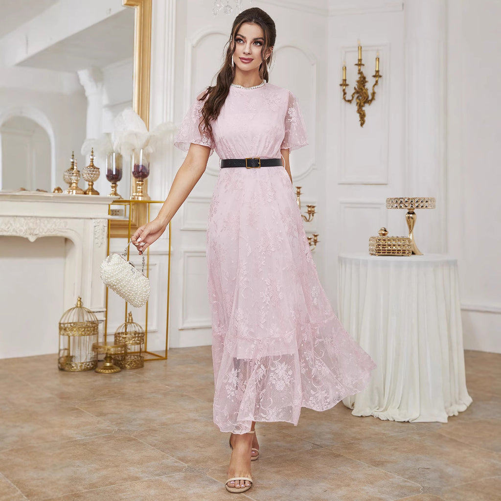 Lace Dress Including Belt