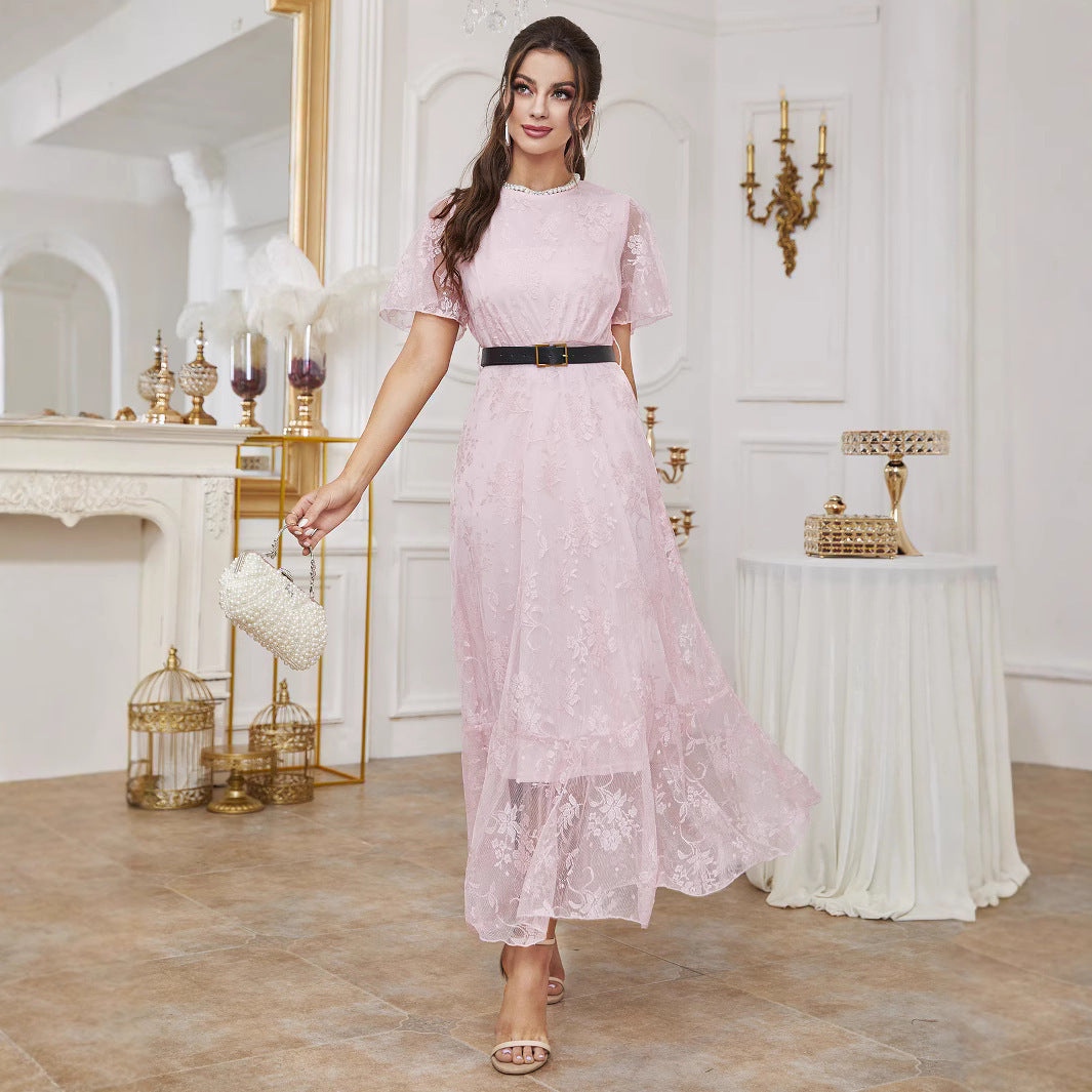 Lace Dress Including Belt
