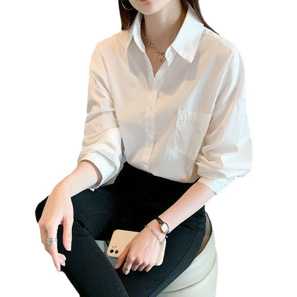 Women's Loose Casual Buttoned down Shirt Top