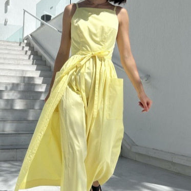 Solid Color Casual Sleeveless Dress