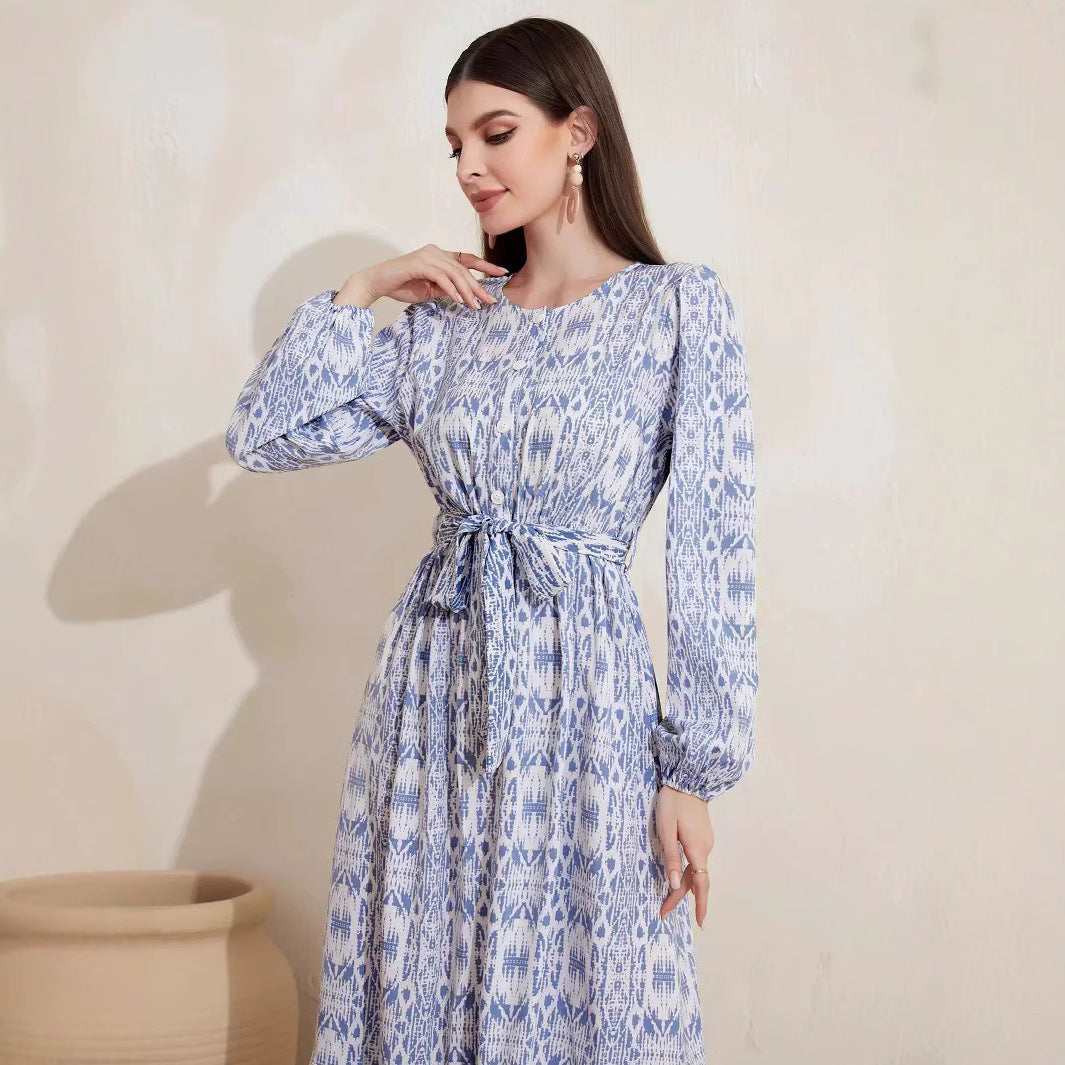 Casual French Print Women's Dress